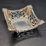 Antique Square Silver Bon Bon Dish Birmingham 1921