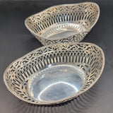Antique 1902? Edwardian Silver Pair of Bon Bon Dishes Birmingham Henry Mathews