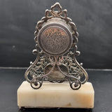 Antique Rare Dreyfous 19th Century Silver, Ruby and Marcasite Mantle Clock