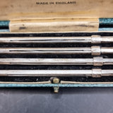 Set of Four Antique Sterling Silver Swizzle Sticks in Fitted Dorwin Case.