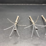 Set of Four Antique Sterling Silver Swizzle Sticks in Fitted Dorwin Case.