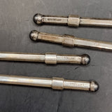 Set of Four Antique Sterling Silver Swizzle Sticks in Fitted Dorwin Case.
