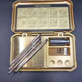 Set of Four Antique Sterling Silver Swizzle Sticks in Fitted Dorwin Case.