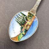 Vintage White Metal and Enamel Silver Spoon S. Vigilio Lake Garda
