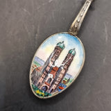 Vintage Silver and Enamel Souvenir Spoon of Frauenkirche in Munich