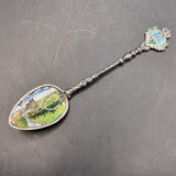 Vintage Silver and Enamel Souvenir Spoon San Marino Montale Tower