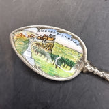Vintage Silver and Enamel Souvenir Spoon San Marino Montale Tower
