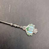 Vintage Silver and Enamel Souvenir Spoon San Marino Montale Tower