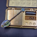Vintage Silver and Enamel Souvenir Spoon San Marino Montale Tower