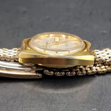 Vintage 1970s Accurist 21 Jewels Automatic Day Date Gold Plated Wristwatch