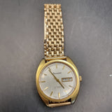 Vintage 1970s Accurist 21 Jewels Automatic Day Date Gold Plated Wristwatch