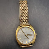 Vintage 1970s Accurist 21 Jewels Automatic Day Date Gold Plated Wristwatch