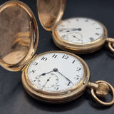 Two Antique Gold Plated Pocket Watches by Elgin USA.