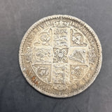 Rare Godless 1849 Queen Victoria Gothic Head One Florin Silver Coin