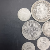 42g Collection of Pre 1920s Silver Half Crown Florin Shilling Sixpence Threepence George Edward Victoria
