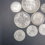42g Collection of Pre 1920s Silver Half Crown Florin Shilling Sixpence Threepence George Edward Victoria