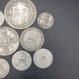 42g Collection of Pre 1920s Silver Half Crown Florin Shilling Sixpence Threepence George Edward Victoria