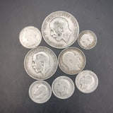 42g Collection of Pre 1920s Silver Half Crown Florin Shilling Sixpence Threepence George Edward Victoria