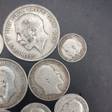 42g Collection of Pre 1920s Silver Half Crown Florin Shilling Sixpence Threepence George Edward Victoria