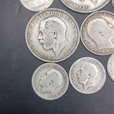 42g Collection of Pre 1920s Silver Half Crown Florin Shilling Sixpence Threepence George Edward Victoria
