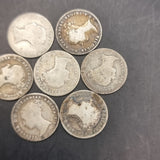 Victoria Fourpence/Groat Coin Lot (7) 1839 1840 1842 1844 1854 1855 silver coins