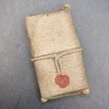 Antique/ Vintage Unusual Hessian Cardboard Matchbox with Wax Seal