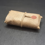 Antique/ Vintage Unusual Hessian Cardboard Matchbox with Wax Seal
