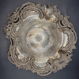 1896 Silver Floral Patterned Rococo Dish by William Comyns & Sons of London