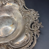 1896 Silver Floral Patterned Rococo Dish by William Comyns & Sons of London