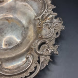 1896 Silver Floral Patterned Rococo Dish by William Comyns & Sons of London