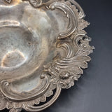 1896 Silver Floral Patterned Rococo Dish by William Comyns & Sons of London