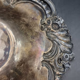 1896 Silver Floral Patterned Rococo Dish by William Comyns & Sons of London