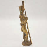 Antique Heavy Solid Brass Soldier Standing with Rifle Statue