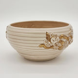 Clarice Cliff England Floral Cream & Gold Ceramic Round Bowl