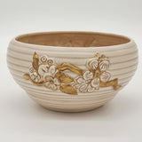 Clarice Cliff England Floral Cream & Gold Ceramic Round Bowl
