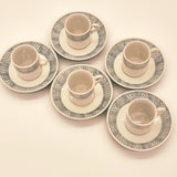 Ridgway BOAC British Overseas Aircraft Porcelain Coffee Cup & Saucer Set for 5