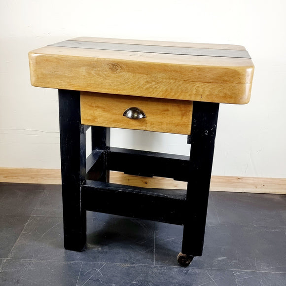 Reclaimed Elm and Slate Butchers Block