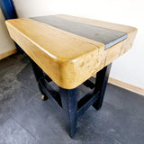 Reclaimed Elm and Slate Butchers Block