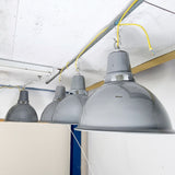 Six Large Enamel Industrail Lights