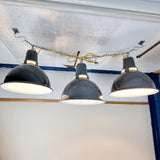 Six Large Enamel Industrail Lights