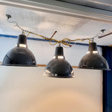 Six Large Enamel Industrail Lights