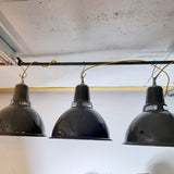 Six Large Enamel Industrail Lights