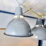 Six Large Enamel Industrail Lights