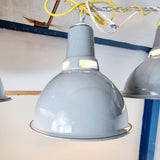 Six Large Enamel Industrail Lights