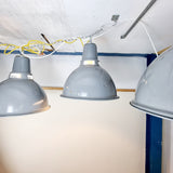 Six Large Enamel Industrail Lights