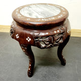 Pair of Antique 19th Century Chinese Inlaid Rosewood Side Tables