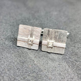 Pair of 18 Carat White Gold and Diamond Cufflinks
