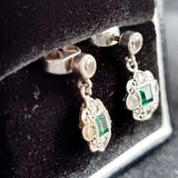 Antique Pair of White Gold Edwardian Drop Earrings