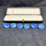 Set of Six Enamel and Silver Antique buttons