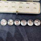 Set of Six Enamel and Silver Antique buttons